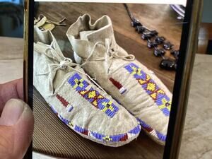 Sioux or Plains Indian beaded moccasins.
